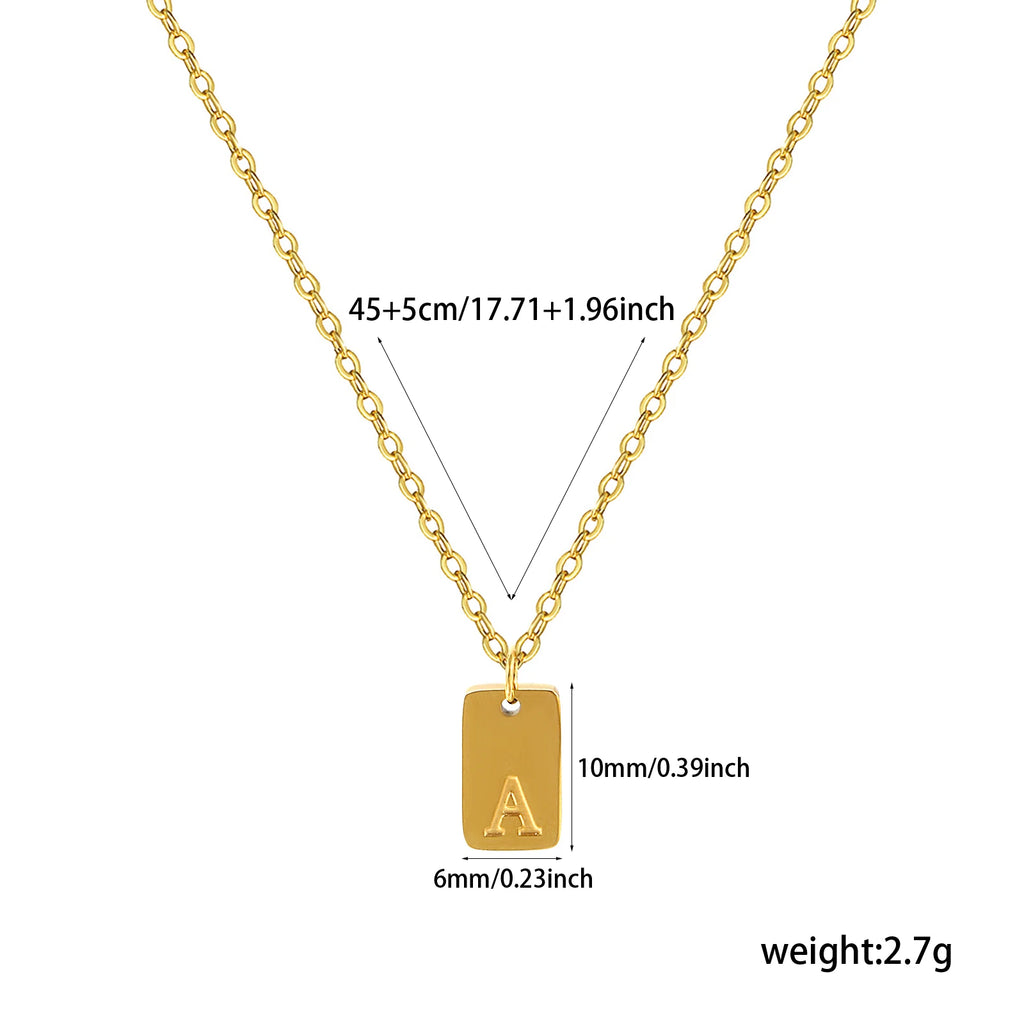 Exquisite Necklace 18K Gold Plated 304 Stainless Steel Capital Alphabet Initial Letter Message " A-Z " Pendant Necklace Unisex