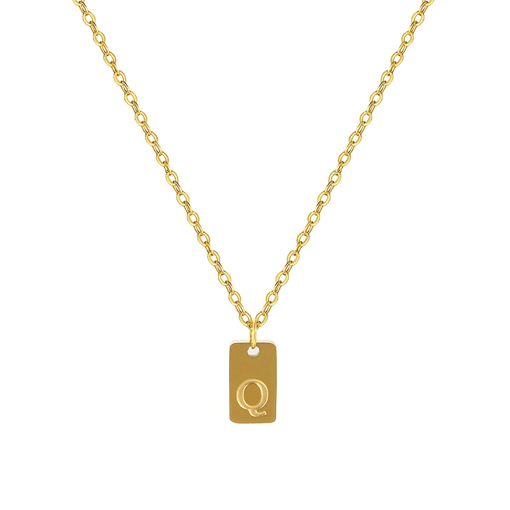 Exquisite Necklace 18K Gold Plated 304 Stainless Steel Capital Alphabet Initial Letter Message " A-Z " Pendant Necklace Unisex