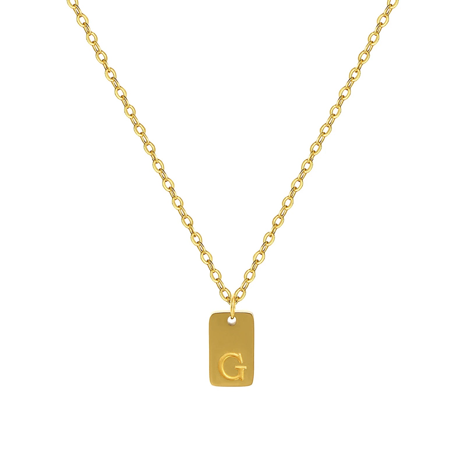 Exquisite Necklace 18K Gold Plated 304 Stainless Steel Capital Alphabet Initial Letter Message " A-Z " Pendant Necklace Unisex
