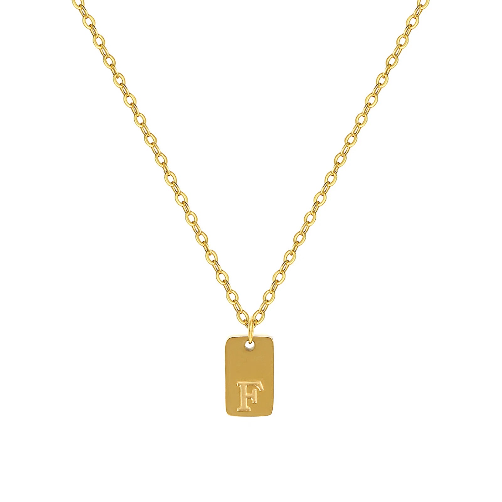 Exquisite Necklace 18K Gold Plated 304 Stainless Steel Capital Alphabet Initial Letter Message " A-Z " Pendant Necklace Unisex