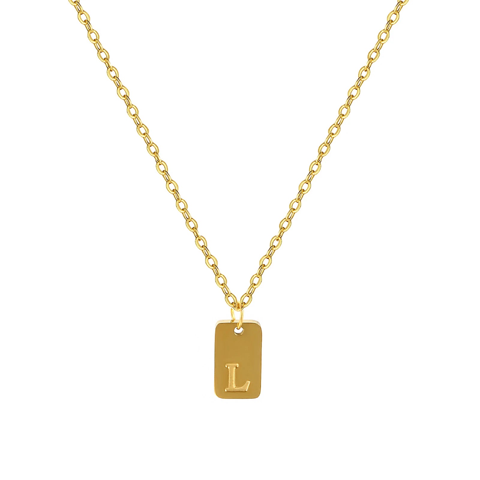 Exquisite Necklace 18K Gold Plated 304 Stainless Steel Capital Alphabet Initial Letter Message " A-Z " Pendant Necklace Unisex