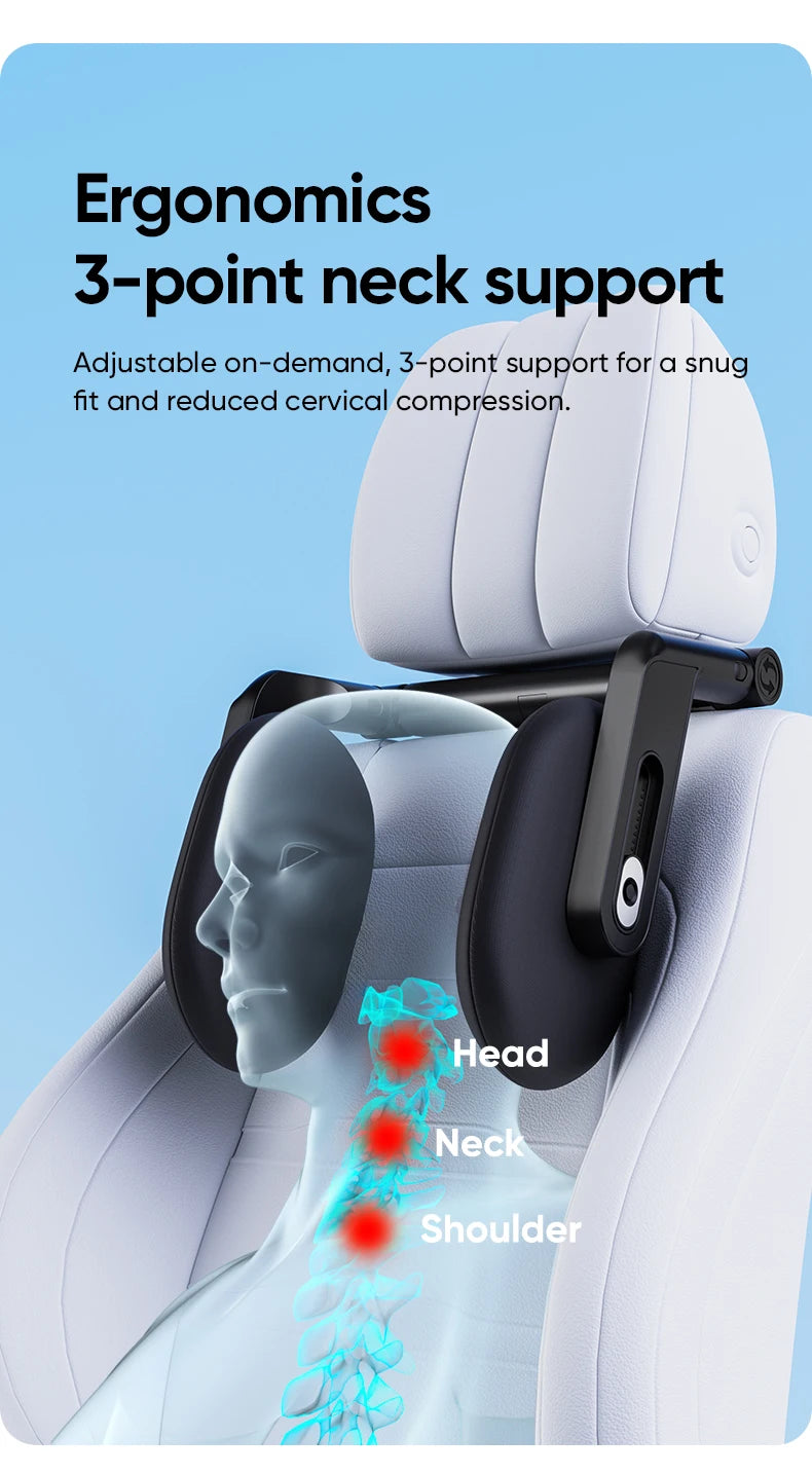 6-Way Adjustable Thickened Memory Foam Car Headrest Neck Pillow, Travel Car Sleeping,Suitable for Kids and Adults