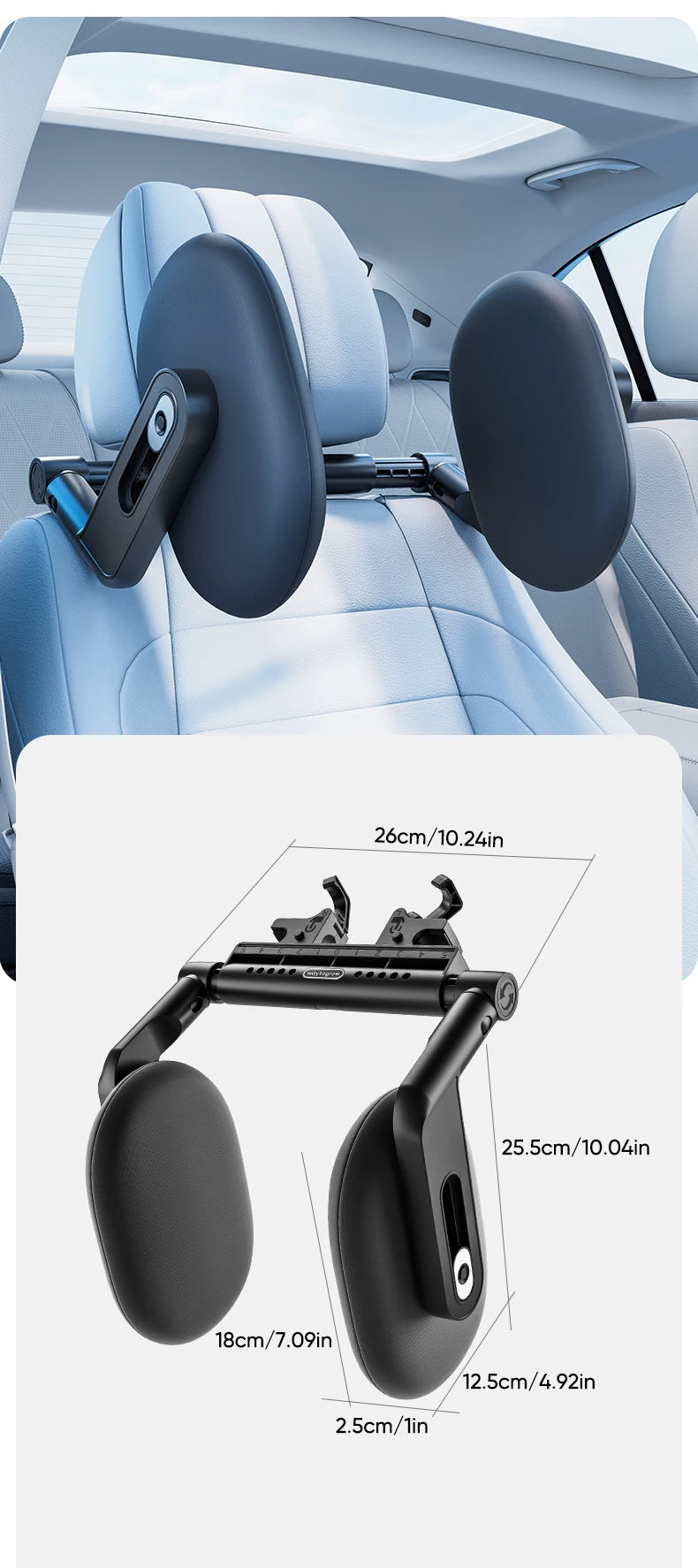 6-Way Adjustable Thickened Memory Foam Car Headrest Neck Pillow, Travel Car Sleeping,Suitable for Kids and Adults