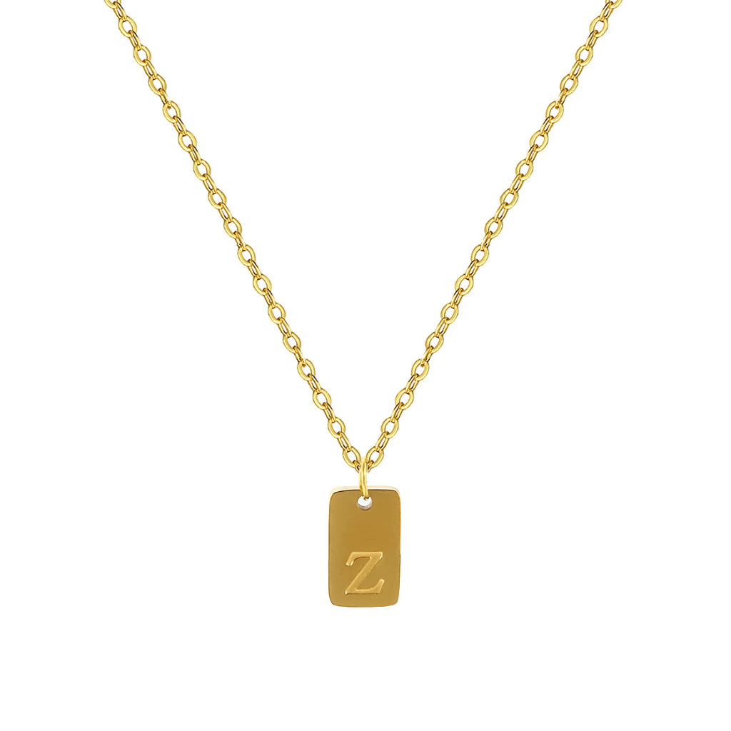 Exquisite Necklace 18K Gold Plated 304 Stainless Steel Capital Alphabet Initial Letter Message " A-Z " Pendant Necklace Unisex