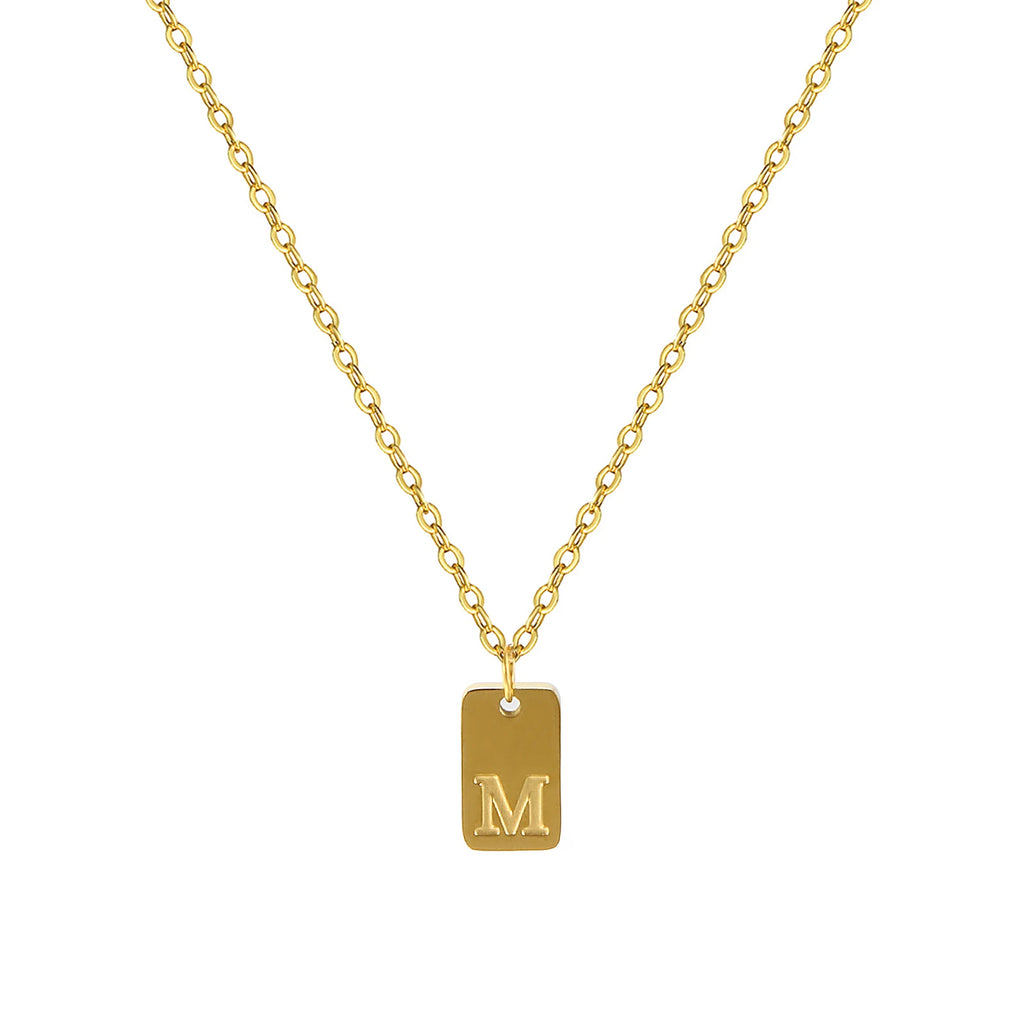 Exquisite Necklace 18K Gold Plated 304 Stainless Steel Capital Alphabet Initial Letter Message " A-Z " Pendant Necklace Unisex