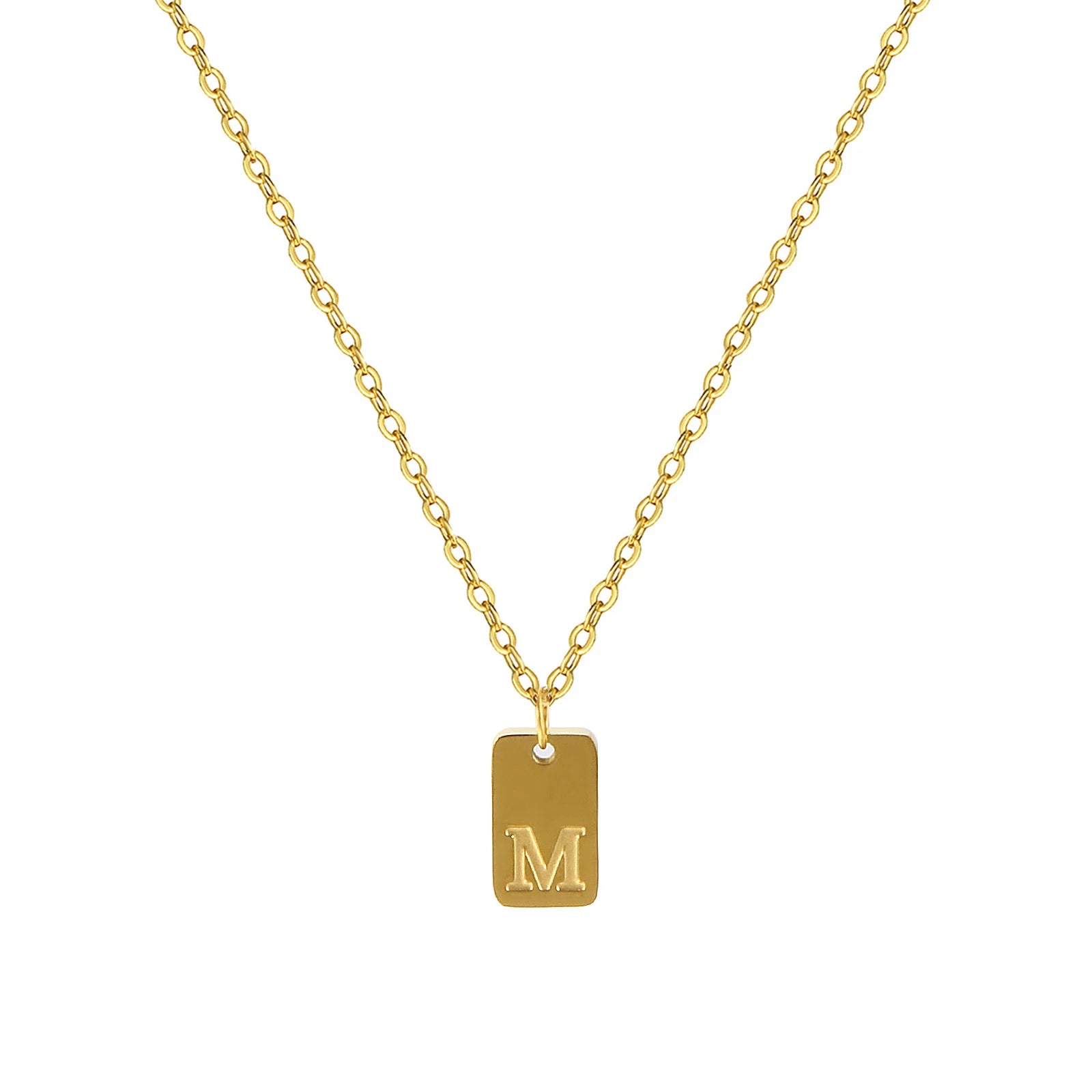 Exquisite Necklace 18K Gold Plated 304 Stainless Steel Capital Alphabet Initial Letter Message " A-Z " Pendant Necklace Unisex