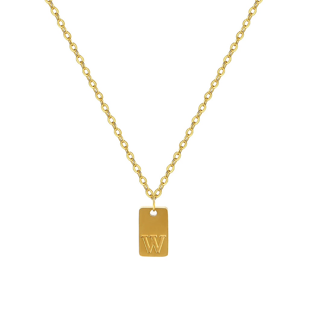 Exquisite Necklace 18K Gold Plated 304 Stainless Steel Capital Alphabet Initial Letter Message " A-Z " Pendant Necklace Unisex
