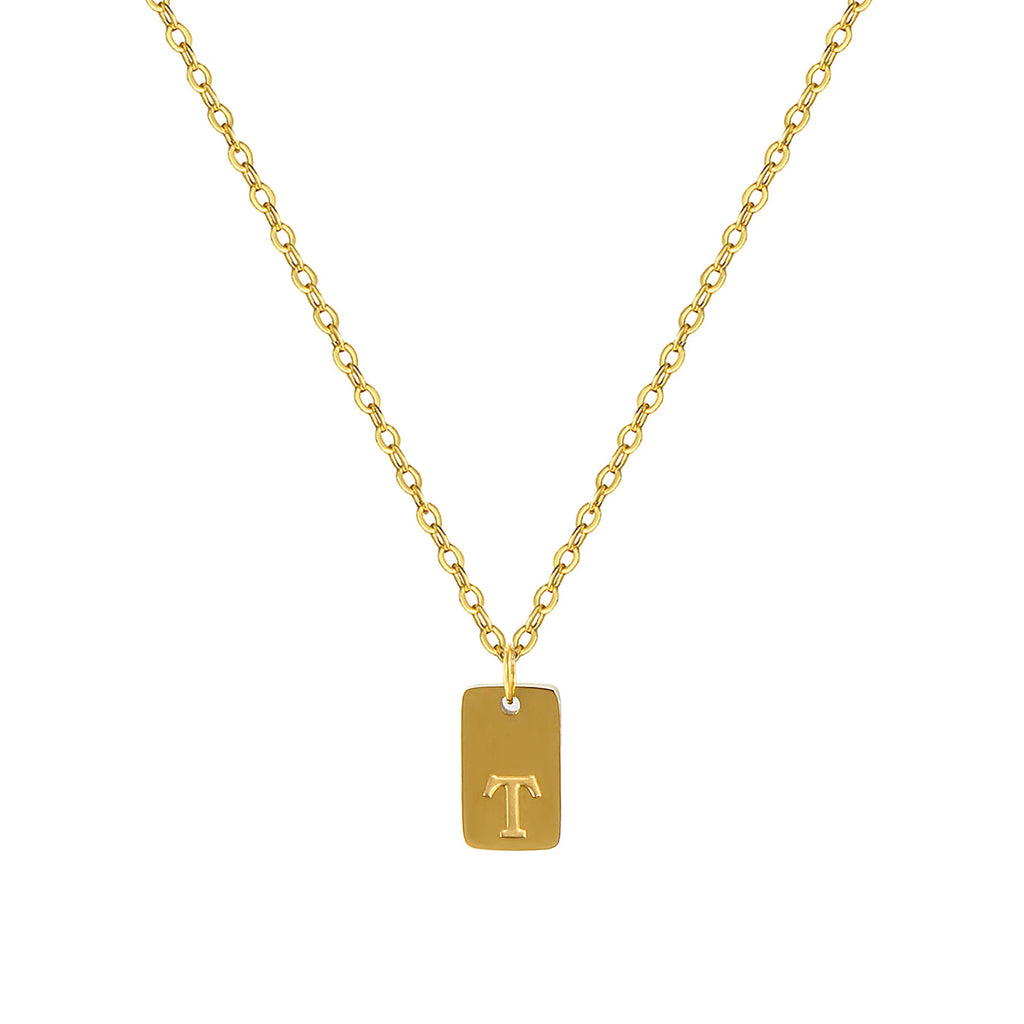 Exquisite Necklace 18K Gold Plated 304 Stainless Steel Capital Alphabet Initial Letter Message " A-Z " Pendant Necklace Unisex