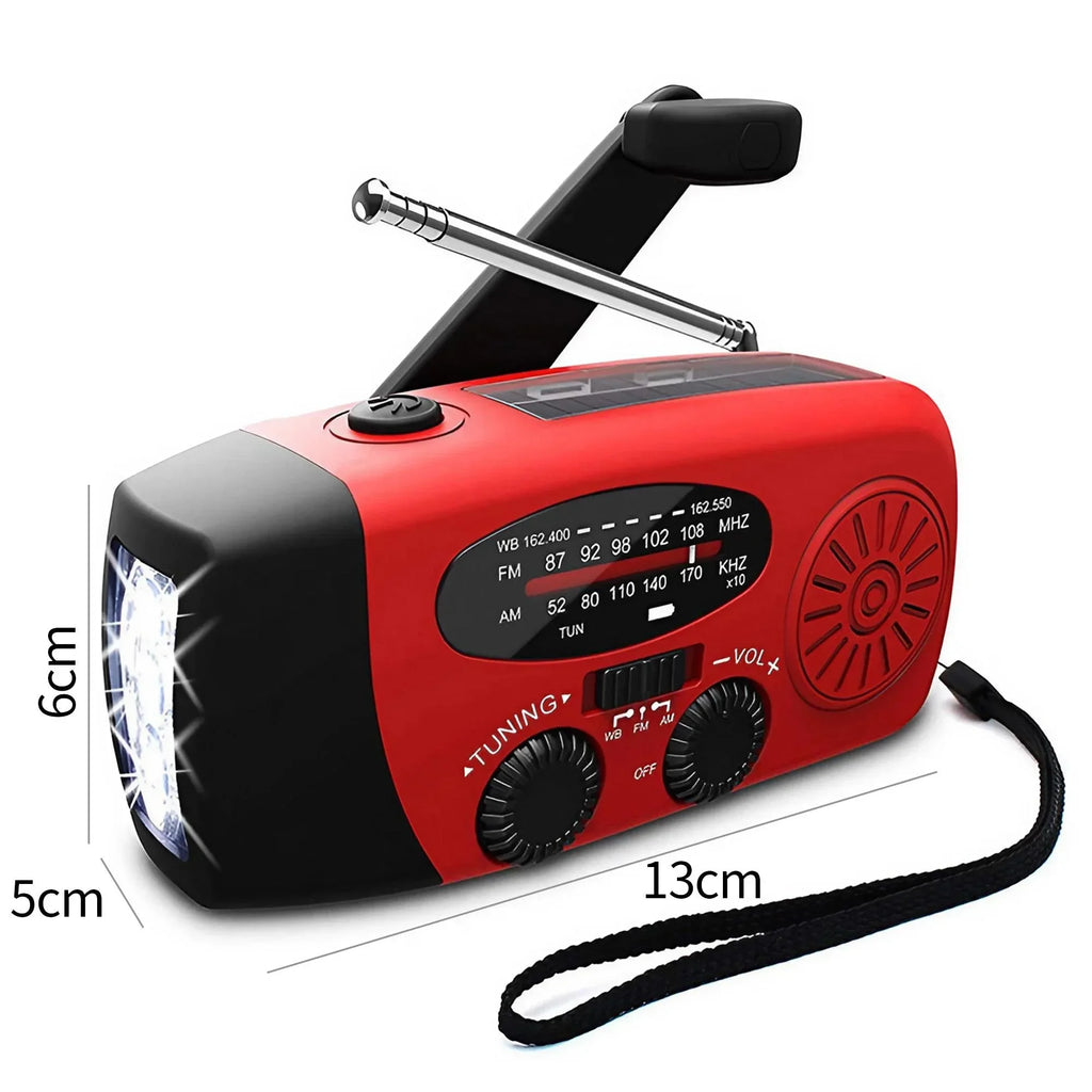 Multifunctional Portable Radio Hand Crank Solar Power FM AM WB NOAA Weather Radio Emergency LED Flashlight Flashlight Power Bank