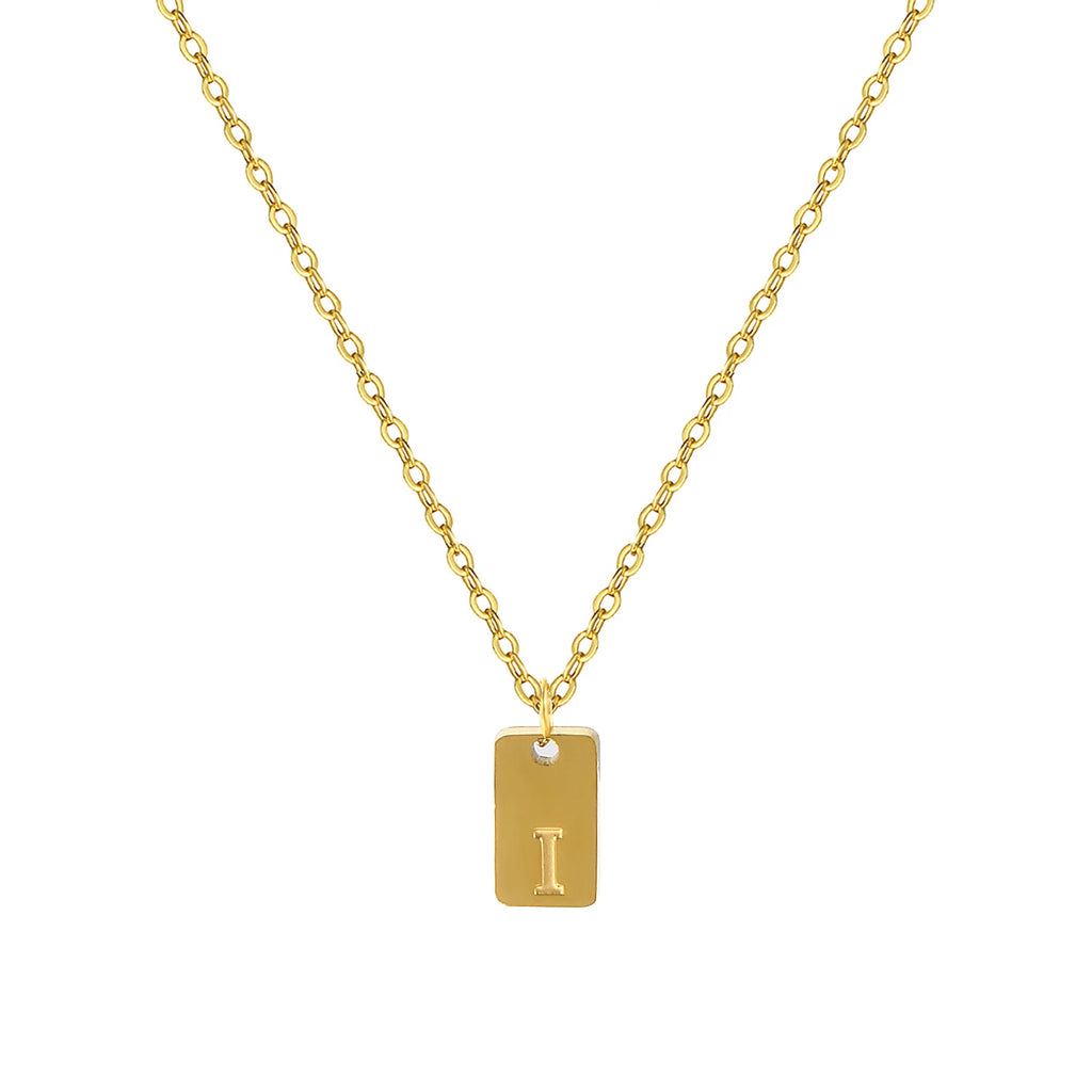 Exquisite Necklace 18K Gold Plated 304 Stainless Steel Capital Alphabet Initial Letter Message " A-Z " Pendant Necklace Unisex