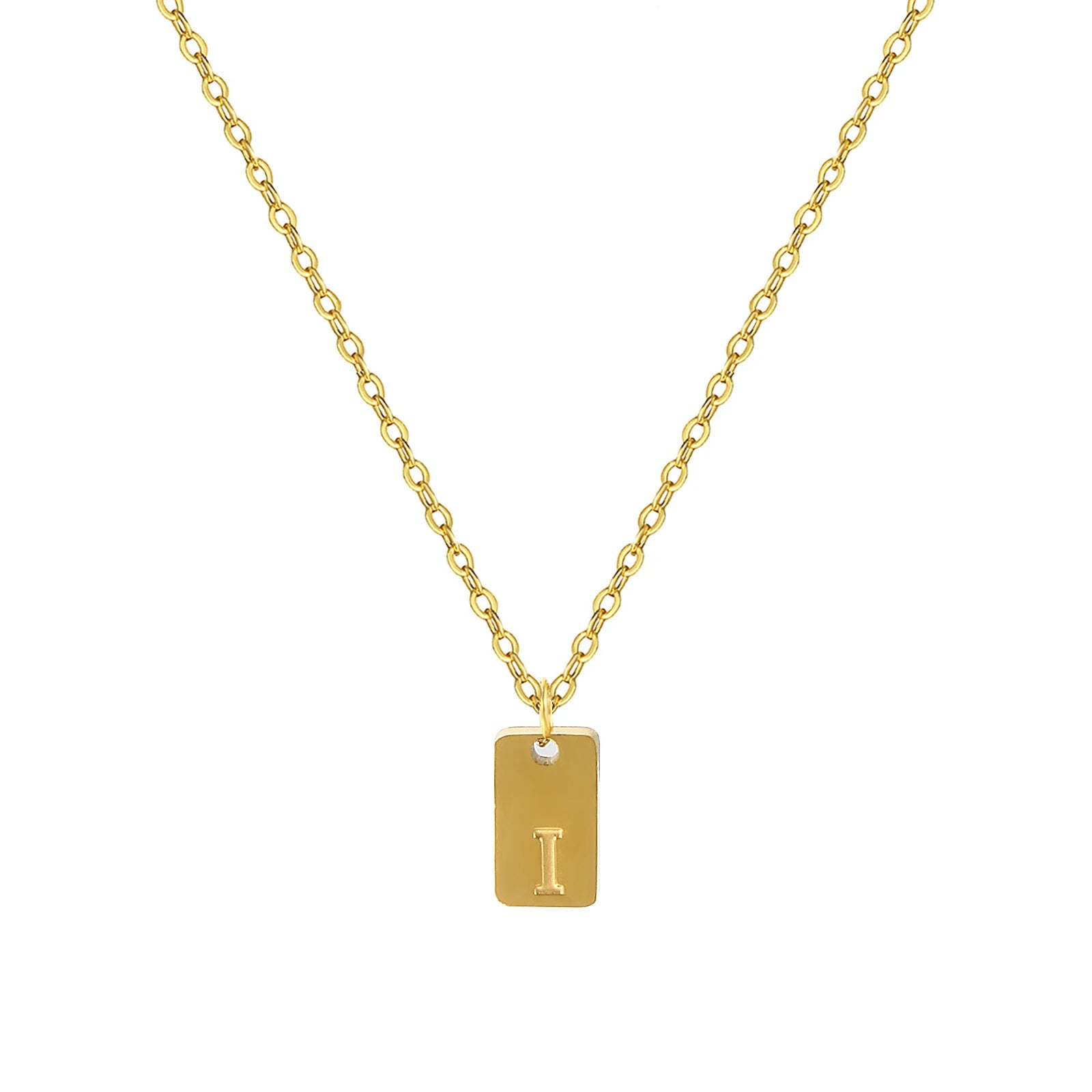 Exquisite Necklace 18K Gold Plated 304 Stainless Steel Capital Alphabet Initial Letter Message " A-Z " Pendant Necklace Unisex
