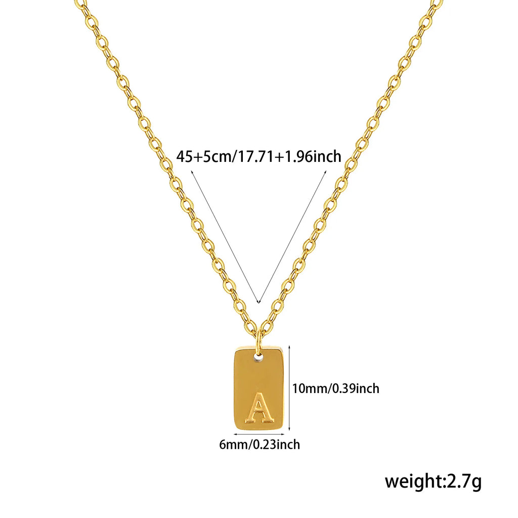 Exquisite Necklace 18K Gold Plated 304 Stainless Steel Capital Alphabet Initial Letter Message " A-Z " Pendant Necklace Unisex