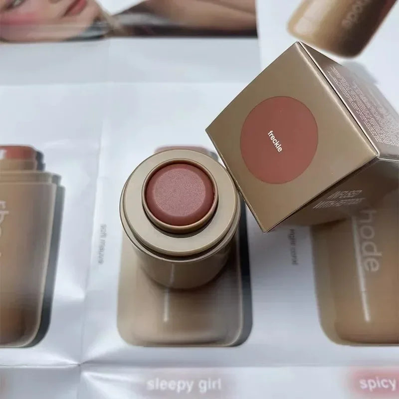 Rhod Pocket Blush LIP Stick Lip And Cheek Hydrating Stick Natural Rouge Powder Blush Cream Lipstick Cheek Easy To Apply Color