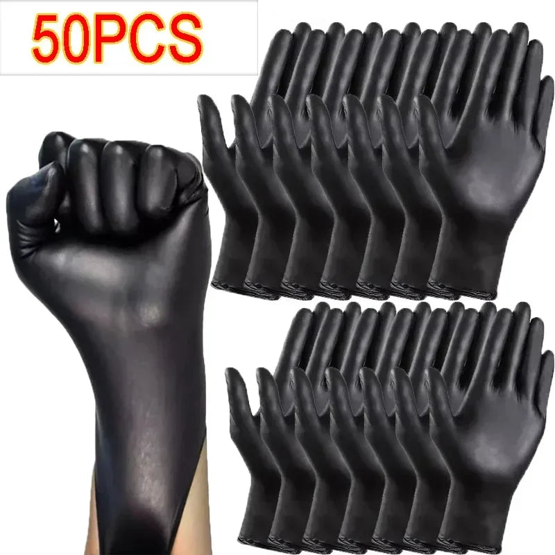 Black S/M/L/XL Latex Gloves Pvc Gloves Disposable Nitrile Gloves Housework Cleaning Car Industry Gardening Cooking Tools