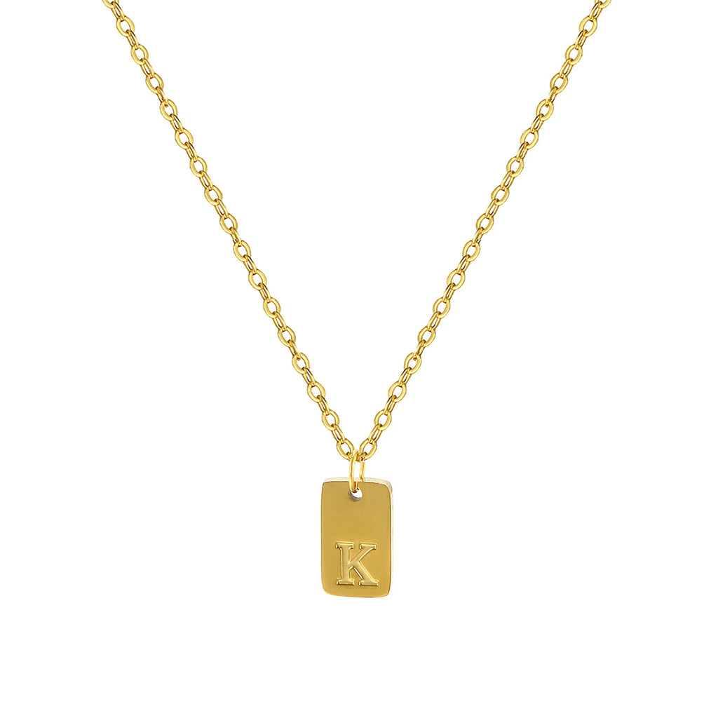 Exquisite Necklace 18K Gold Plated 304 Stainless Steel Capital Alphabet Initial Letter Message " A-Z " Pendant Necklace Unisex