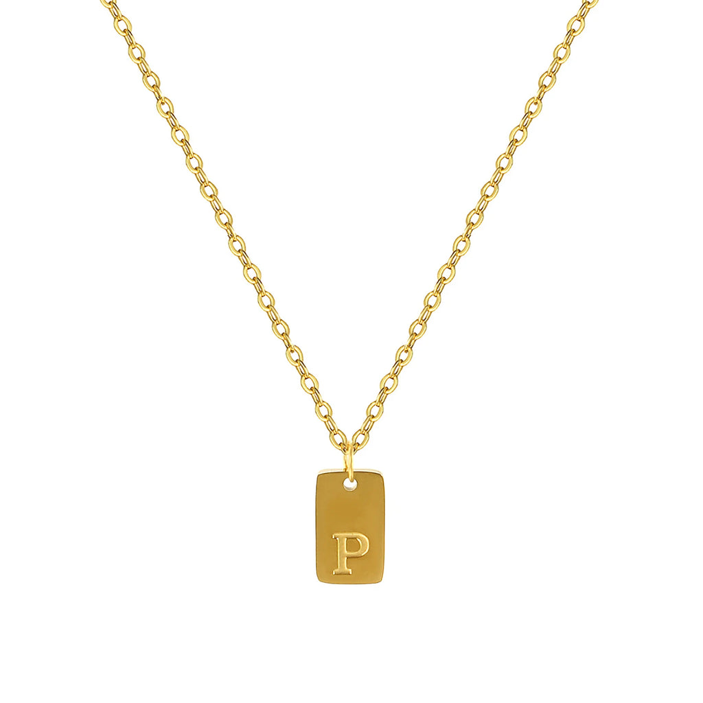 Exquisite Necklace 18K Gold Plated 304 Stainless Steel Capital Alphabet Initial Letter Message " A-Z " Pendant Necklace Unisex