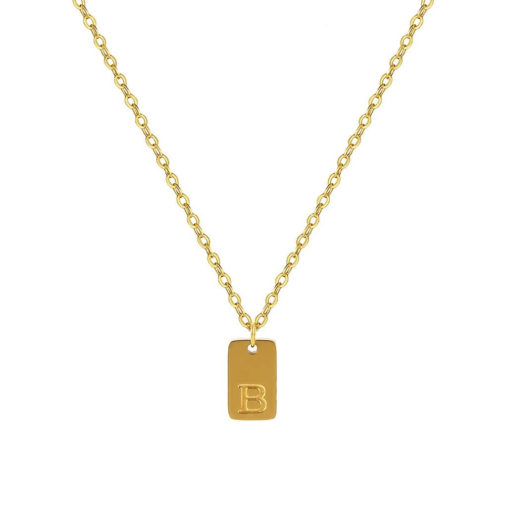 Exquisite Necklace 18K Gold Plated 304 Stainless Steel Capital Alphabet Initial Letter Message " A-Z " Pendant Necklace Unisex