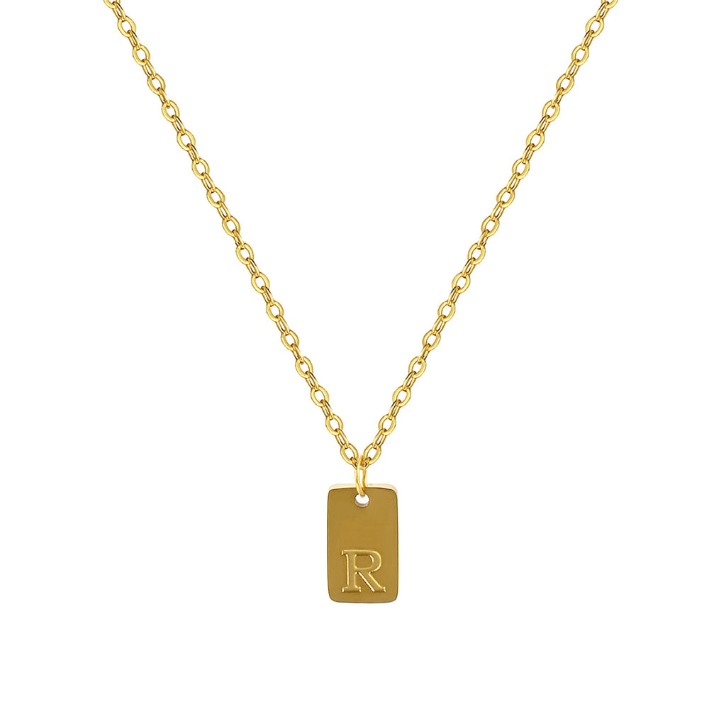 Exquisite Necklace 18K Gold Plated 304 Stainless Steel Capital Alphabet Initial Letter Message " A-Z " Pendant Necklace Unisex