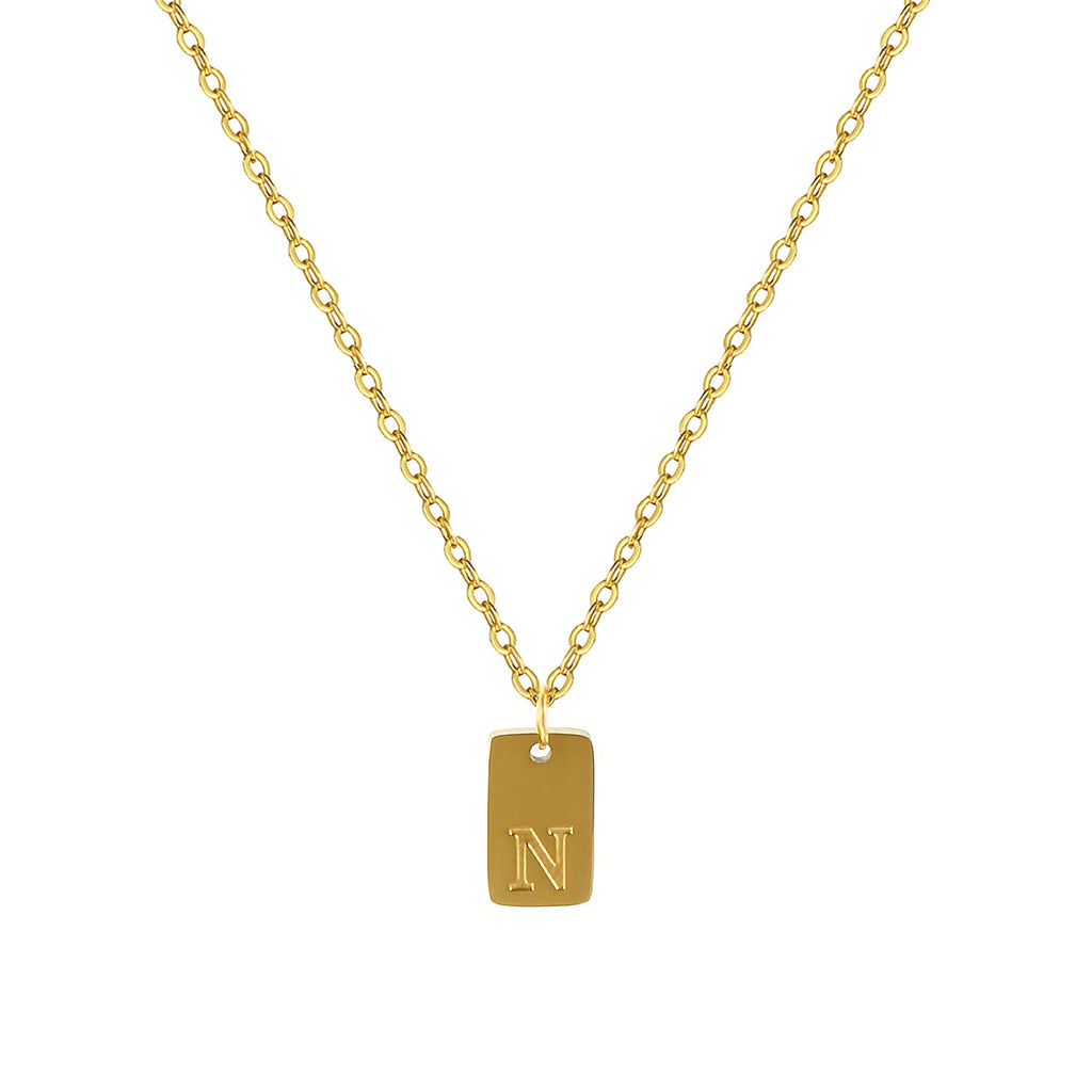 Exquisite Necklace 18K Gold Plated 304 Stainless Steel Capital Alphabet Initial Letter Message " A-Z " Pendant Necklace Unisex