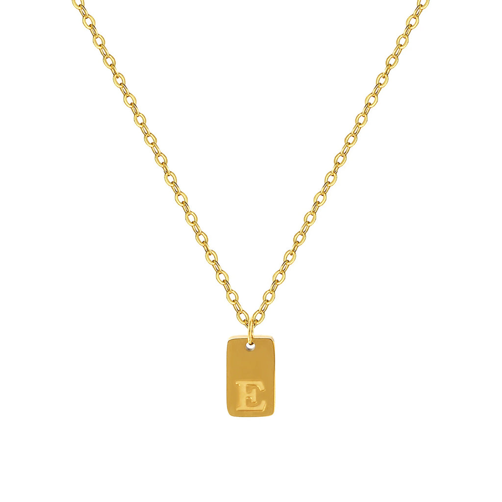 Exquisite Necklace 18K Gold Plated 304 Stainless Steel Capital Alphabet Initial Letter Message " A-Z " Pendant Necklace Unisex