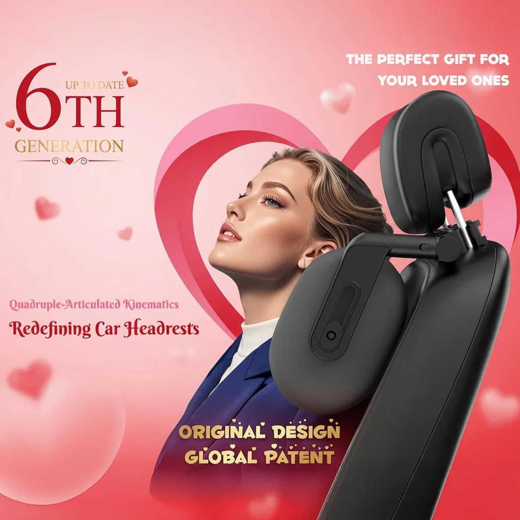 6-Way Adjustable Thickened Memory Foam Car Headrest Neck Pillow, Travel Car Sleeping,Suitable for Kids and Adults