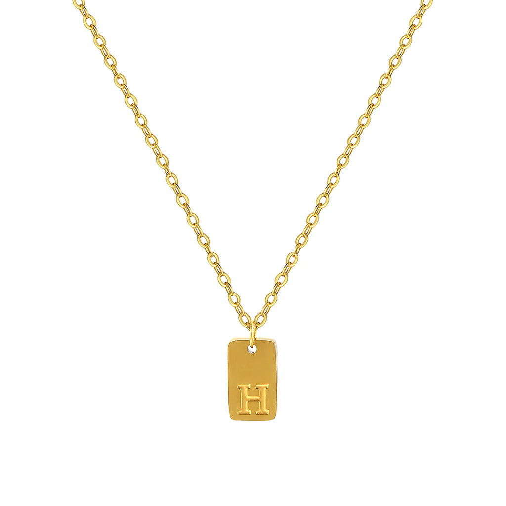 Exquisite Necklace 18K Gold Plated 304 Stainless Steel Capital Alphabet Initial Letter Message " A-Z " Pendant Necklace Unisex