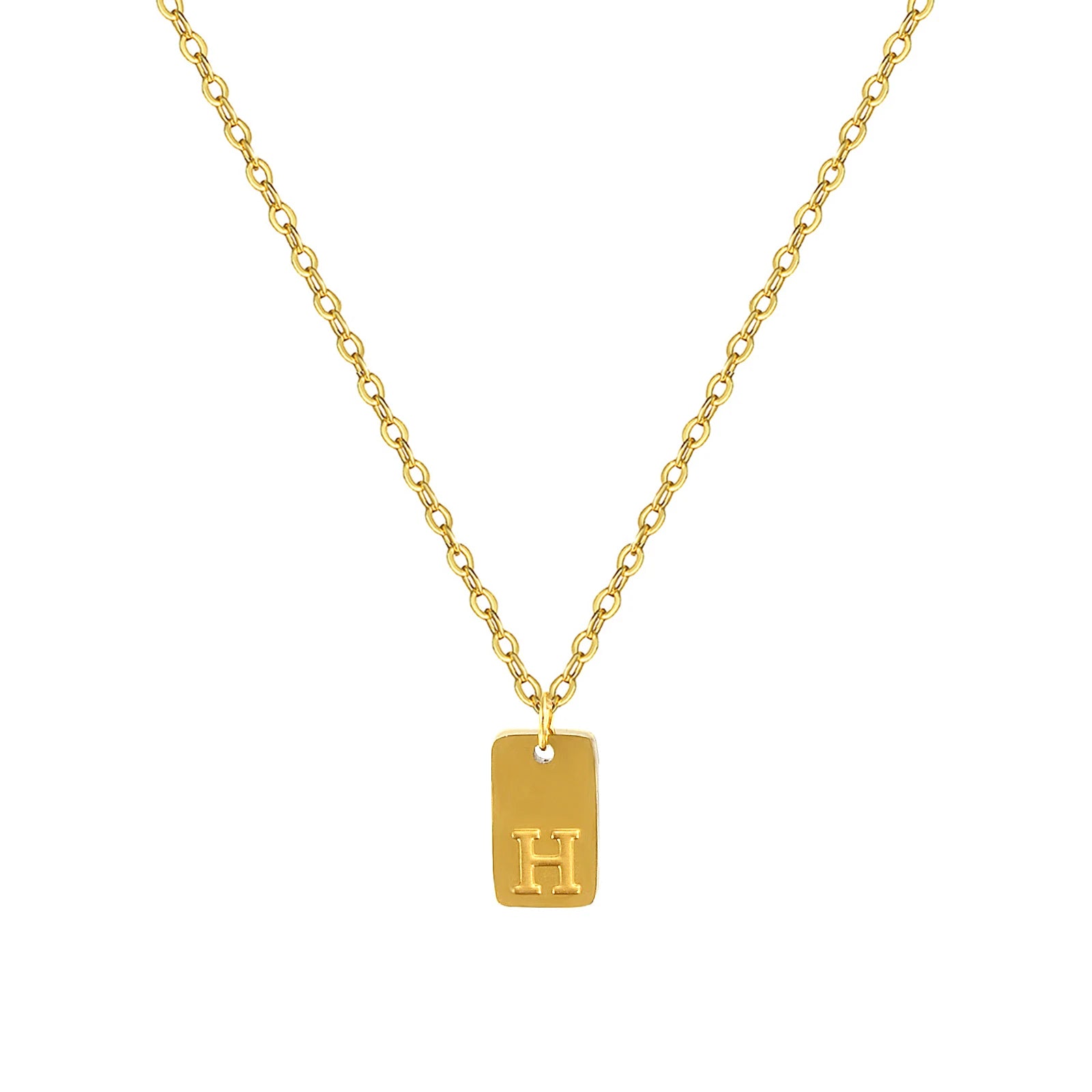 Exquisite Necklace 18K Gold Plated 304 Stainless Steel Capital Alphabet Initial Letter Message " A-Z " Pendant Necklace Unisex