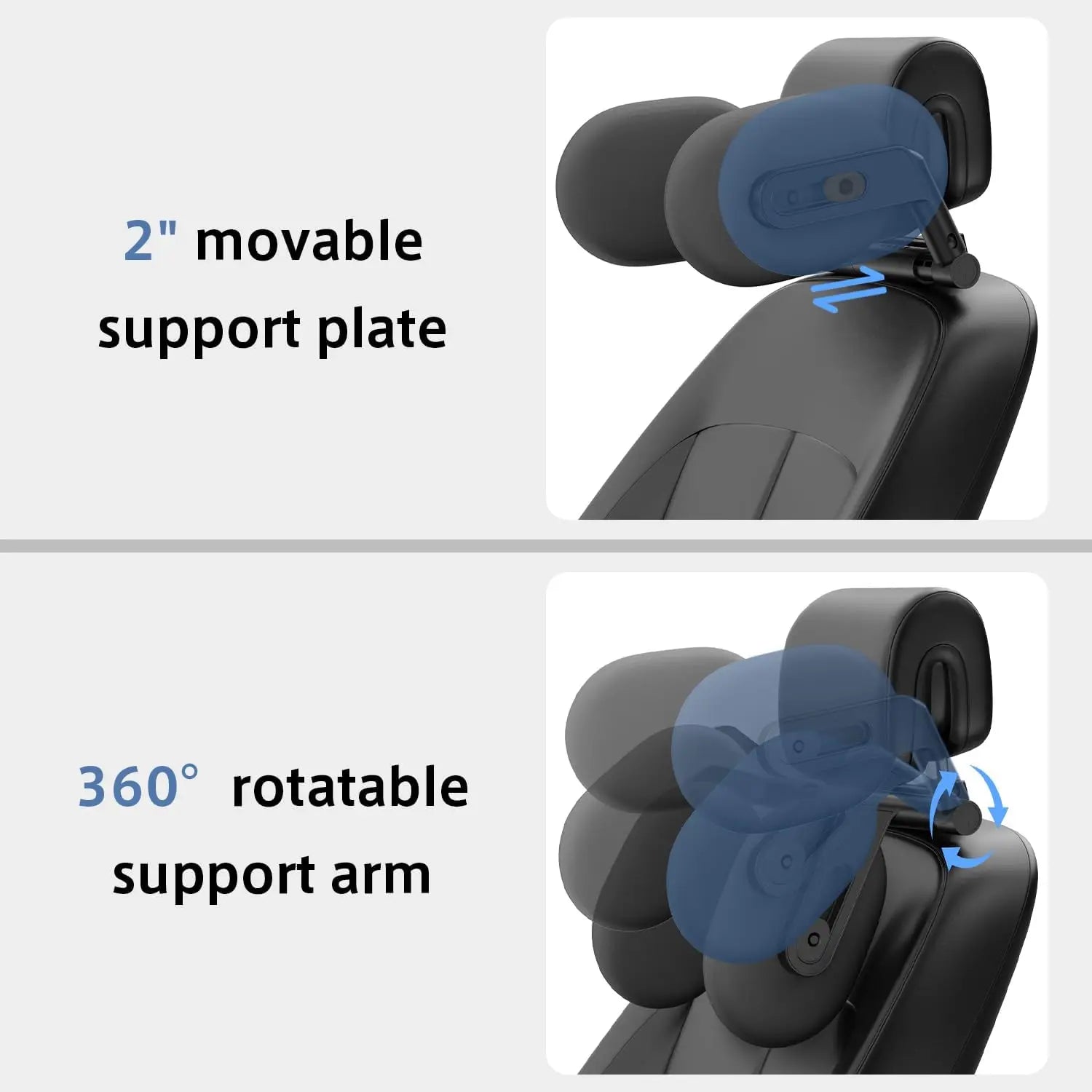 6-Way Adjustable Thickened Memory Foam Car Headrest Neck Pillow, Travel Car Sleeping,Suitable for Kids and Adults