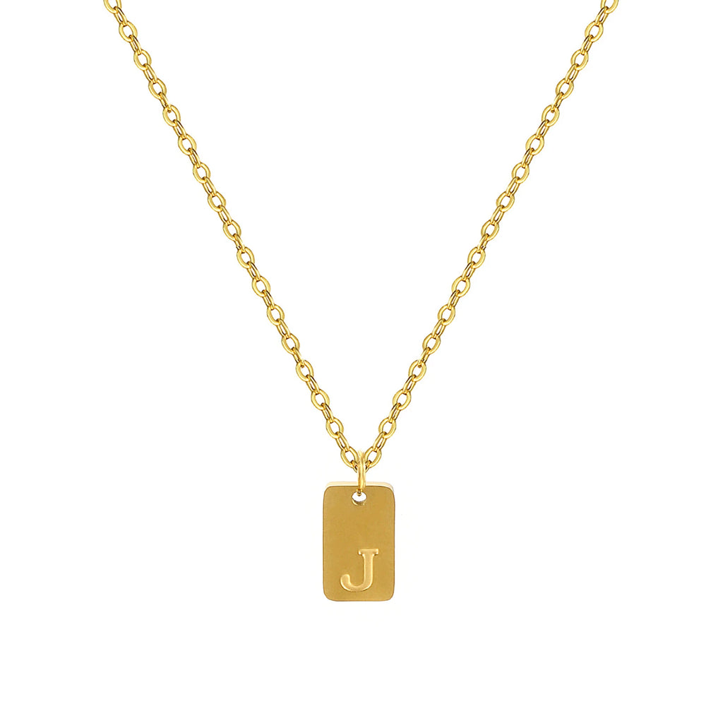 Exquisite Necklace 18K Gold Plated 304 Stainless Steel Capital Alphabet Initial Letter Message " A-Z " Pendant Necklace Unisex