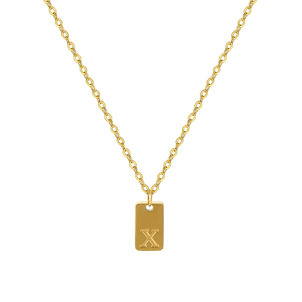 Exquisite Necklace 18K Gold Plated 304 Stainless Steel Capital Alphabet Initial Letter Message " A-Z " Pendant Necklace Unisex