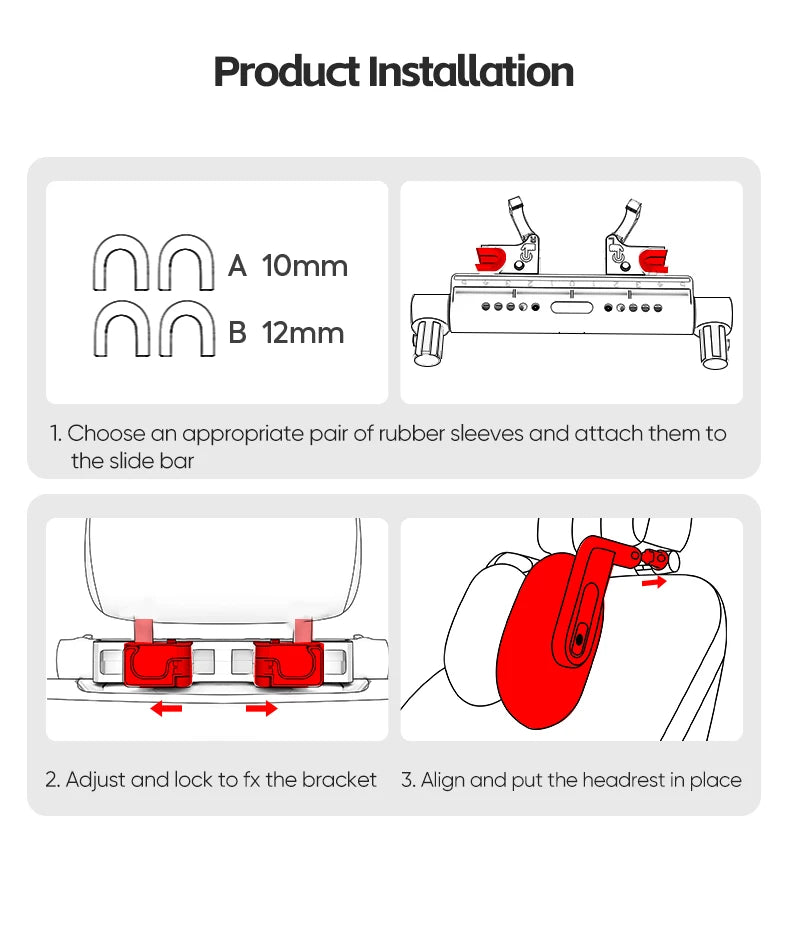 6-Way Adjustable Thickened Memory Foam Car Headrest Neck Pillow, Travel Car Sleeping,Suitable for Kids and Adults
